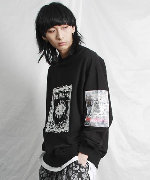 Deumakeu Square Graphic Sweatshirt Black