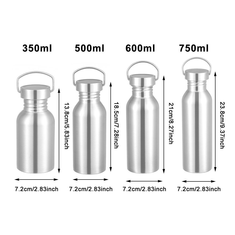 Lid Single Walled Sports Fitness Stainless Steel Bicycle Water Bottles Metal Flask Water Bottle