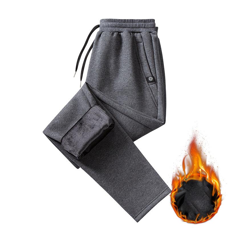 2025 Autumn/Winter Cotton Sports Pants Loose Middle Aged Men'S Pants With Velvet/Regular Large Size Elastic Waist Casual Pants