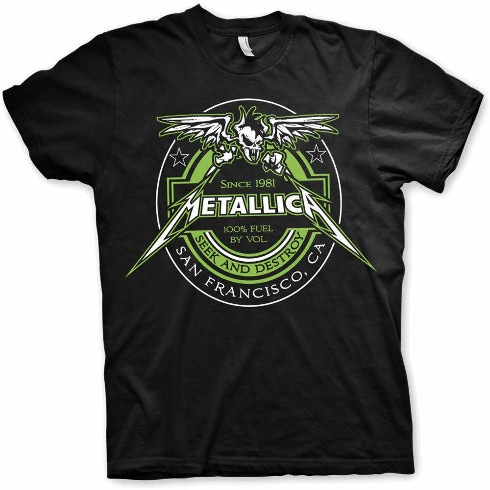 

Metallica Официально лицензированная музыкальная концертная футболка World Men Retro Soft Men Tee Black Chic Летняя одежда