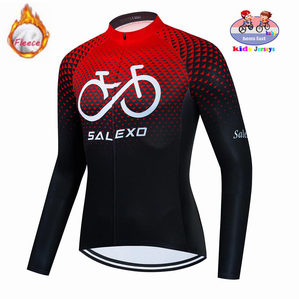 2026 Winter Velvet Warm Cycling Clothing Suit Set Fleece Children's Keep Warm Kids Jersey Bike Suit Jacket Clothes MTB Kids Cycling Trousers Equipage