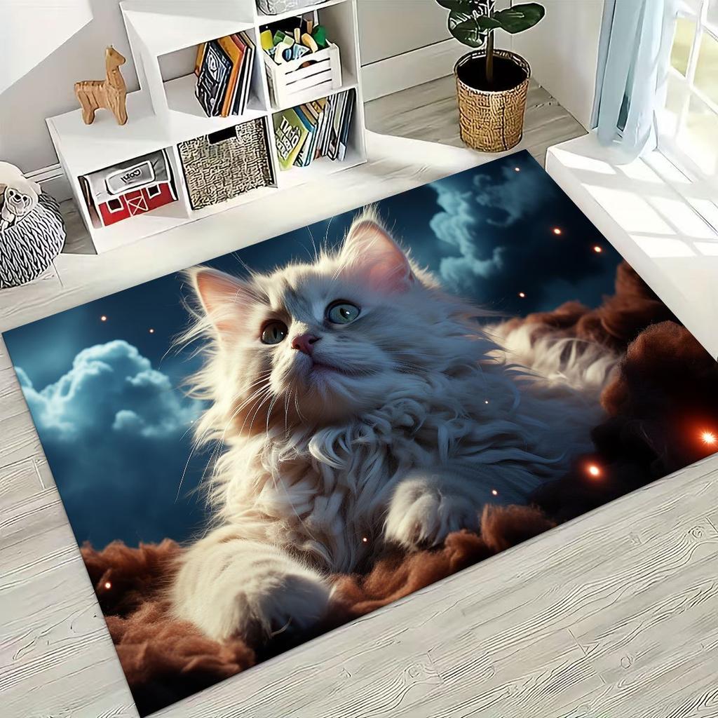 Neuer Niedlicher Katze Kätzchen Miau Cartoon Teppich für Schlafzimmer Wohnzimmer Sofa Zuhause Fußmatte Dekor, Große Kinder Spiel Anti-Rutsch Bodenmatte