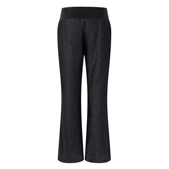 Damen Hose High-Waist Elastischer Bund Lockere Passform Weiter Bein Hosen Weicher Atmungsaktiver Stoff Lässig Yoga Reise Hose Täglich