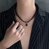 Noter Stylish Stainless Steel Men Necklace Natural Map Tiger Eyes Stone Beads Collar Hiphop Rock Neck Accessories Boyfriend Gift