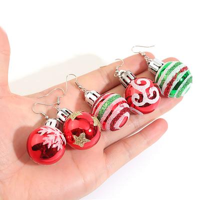 1 Pair Creative Bulb Christmas Earring Christmas Ball Earrings For Women Christmas Gift Drop Earrings Ball Dangle Earring