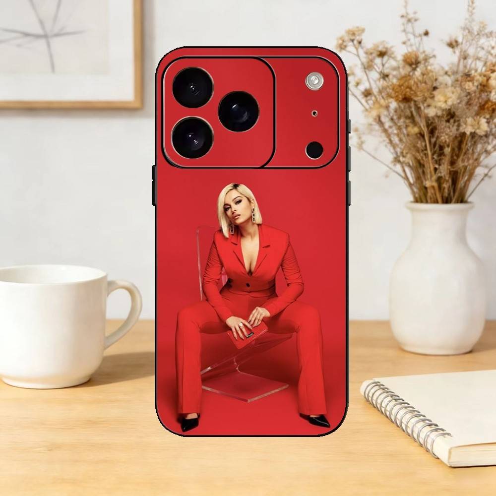 B-Bebe Rexha Phone Case For iPhone 17,16,15,14,13,12,11 Plus,Pro,Max,Mini Silicone black Soft Cover