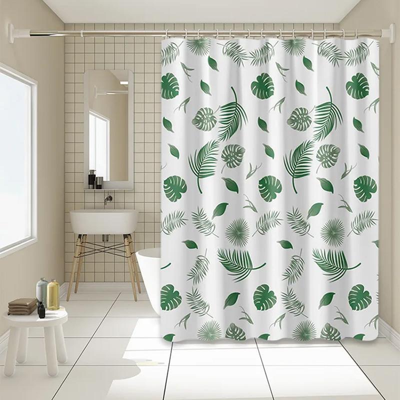 1Pc Shower Curtain Waterproof PEVA DIY With Hooks Thickening Bathroom Decor 180*180CM