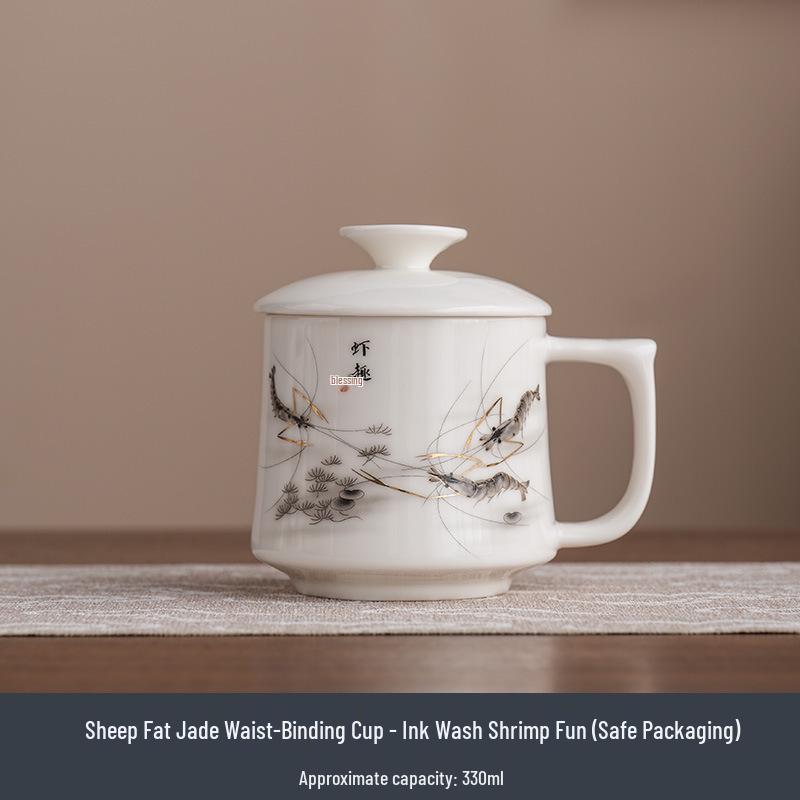 Jade Ceramic Tea Cup with Lid - Personalized Gift for Teacher's Day or Company Events