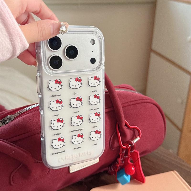 

Cartoon Cat Emoji iPhone Case with Hearts for iPhone 17, 16 Pro Max, 15, and 14 iPhone 16 Pro Max