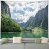 Flower Plant Mountain Forest Waterfall Scenery Modern Garden Wall Hanging Home Living Room Decoration Lake View Tapestry