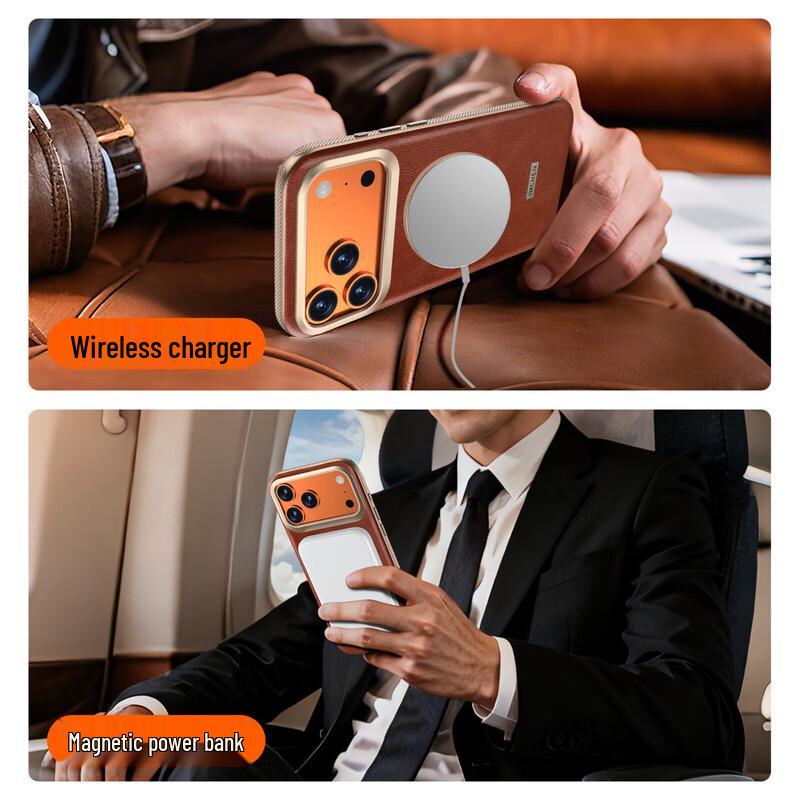 IM-CHEN MagSafe Ölwachs Leder Handyhülle für iPhone 17 Pro/Pro Max