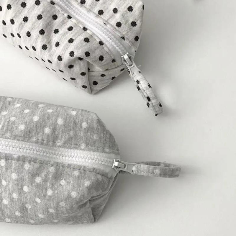 Large-capacity Soft Touch Stationery Pouch Stationery Organizer Back To School Multi-functional Polka Dot Design Pencil Case