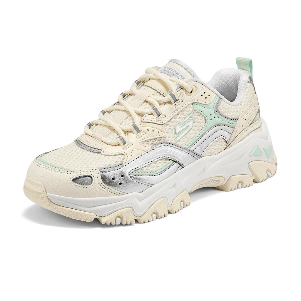 Skechers Abrasion Resistant Breathable Height Increasing Low Top Outdoor Shoes Women's Silver Multicolor 180330-SMLT