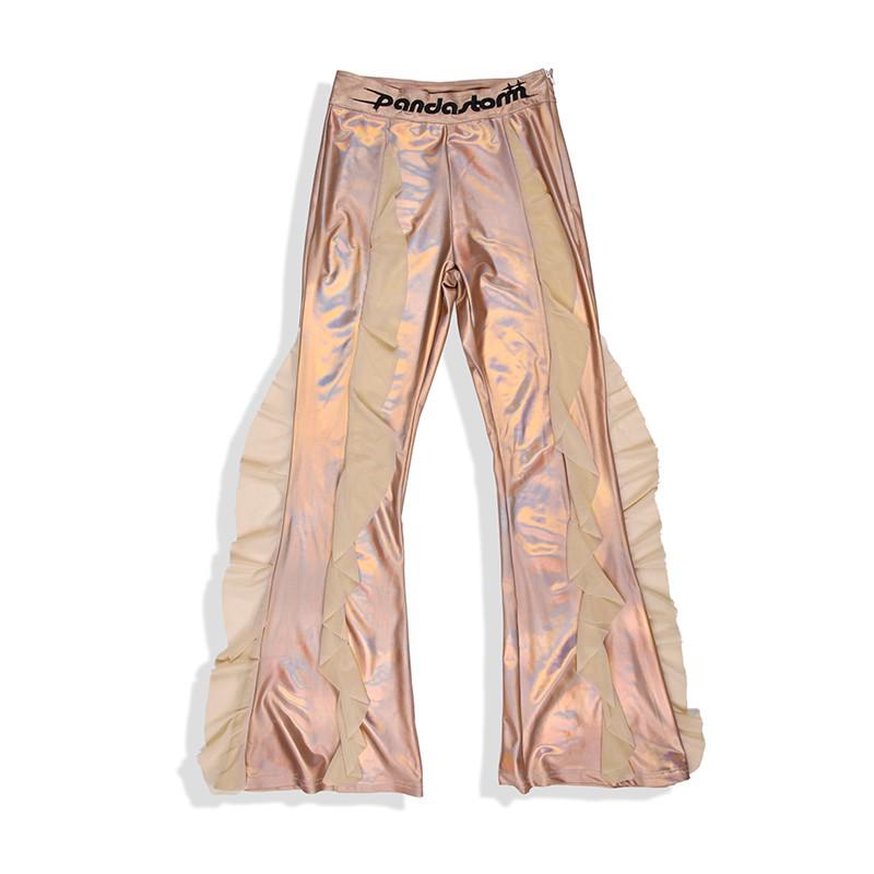 Girls' Sequin Tassel Jazz Dance Outfit - Mesh Long Sleeve & Pants Set for Street & Performance