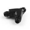 3-Way Y-Block Fitting Adapter AN6/AN10 6-AN/10-AN Male To 2X AN6/AN10 6-AN/10-AN Male BLACK