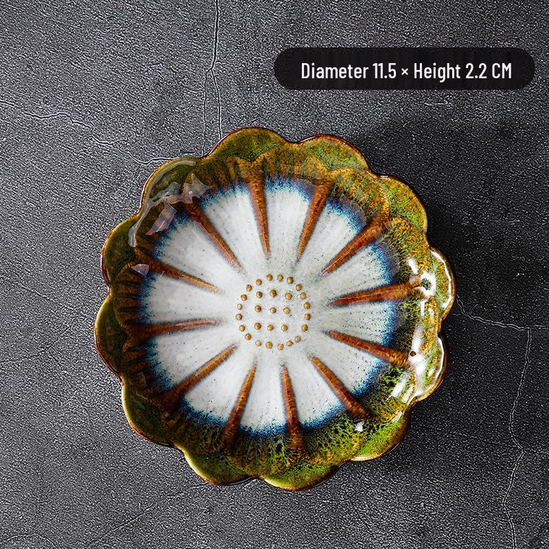 Japanese Retro Kiln-Glazed Ceramic Condiment Dish for Soy Sauce, Vinegar, and Dipping Sauces