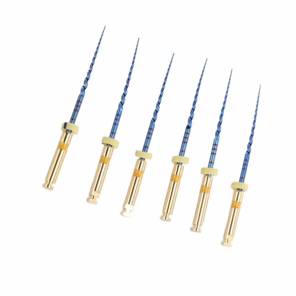6pz Lime Canalari Endodontiche F1 Metallo Elastico Portatile Inossidabile Set Lime Endodontiche Dorato 0,98 pollici