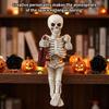 Garden Bar Halloween Skeleton Figurine 3D Skull Figurine Resin Skeleton Statue Creative Modern Art Statue Study Desk Ornament