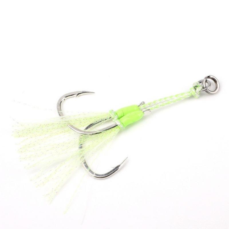Luminous Double Jig Hook for Sea Fishing - Steel Wire for King & Spanish Mackerel, Sea Bass
