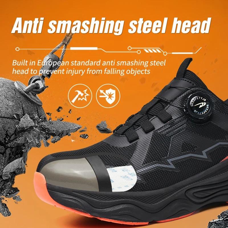 Work Shoes with Steel Toe Anti Puncture Work Safety Sneakers Work Man Safety Shoes Anti-slip Boots Indestructible Shoes for Men