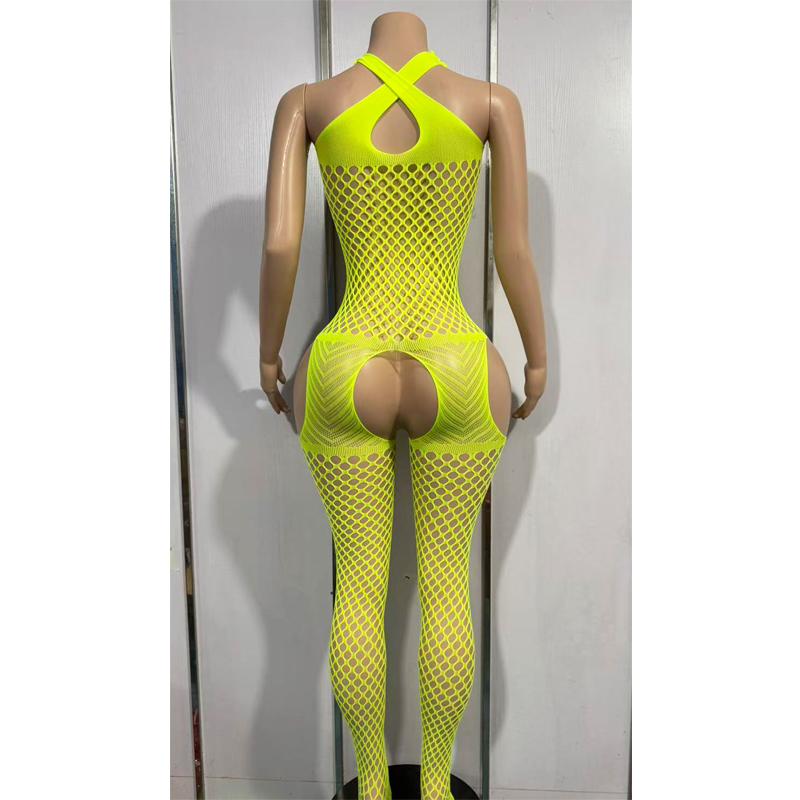 Underwear Crotchless Babydolls Dress Costume Sexy Halter Neck Bodystockings Fishnet Hollow Baby Dolls Lingerie Women