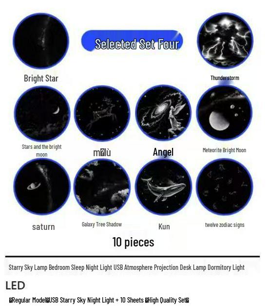 Proiettore per Auto LED Luna e Stelle - Luce Notturna Creativa per Camera da Letto