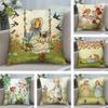 Art Sarah Kay Swing Girl Cushion Cover Plush Fabric Soft DoubleSided Printed Sofa Warm Winter Home Child Gift Pillow Case