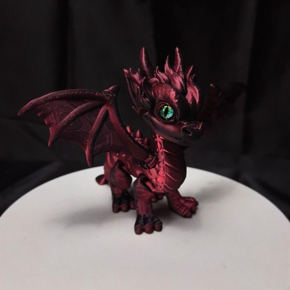 Simulation Flying Dragon Figures Multi-jointed Dragon Model Toy 3D Printed Dragon  Statue Gifts
