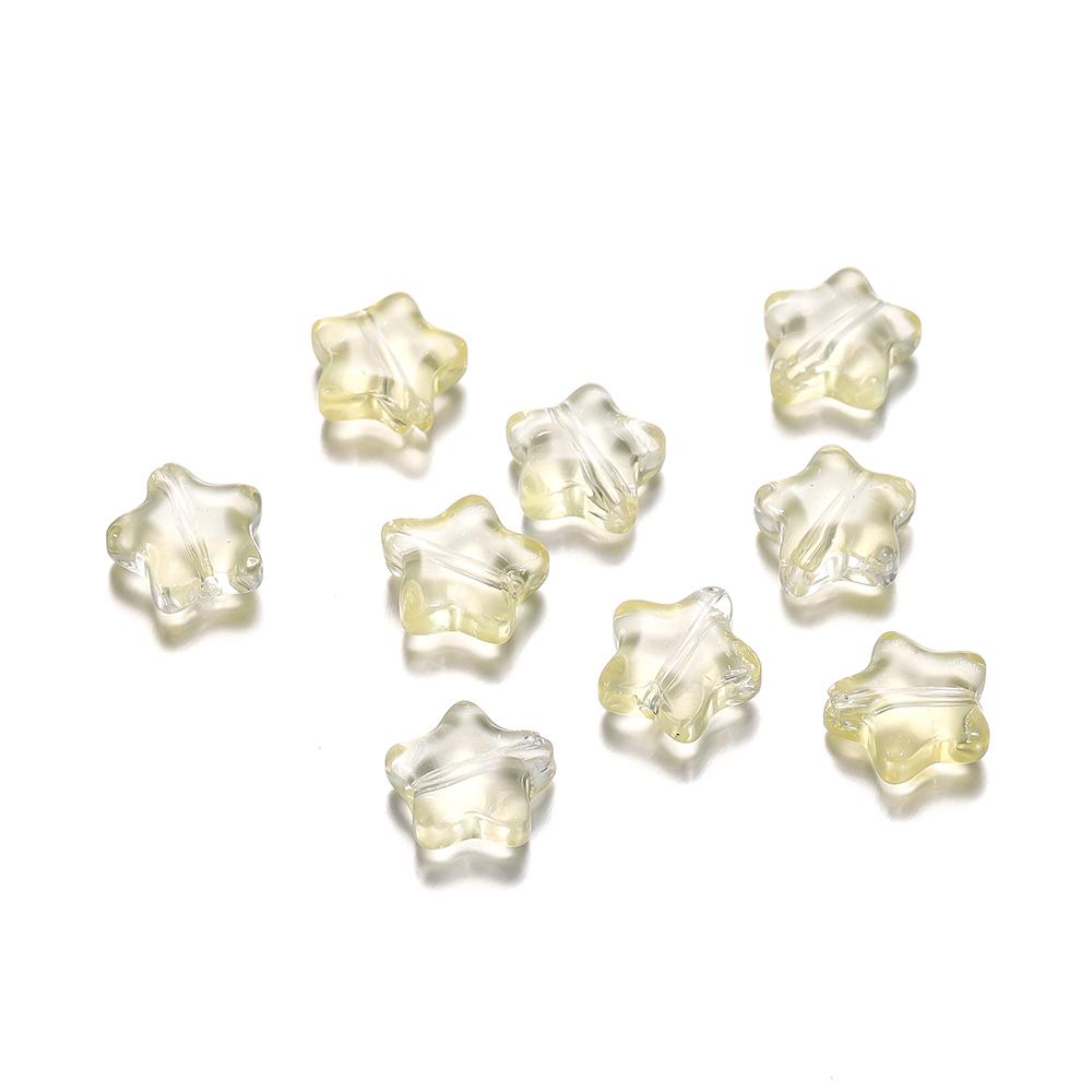 30pcs 8mm Colorful Five-pointed Star Glass Beads Loose Spacer Beads for DIY Handmade Jewelry Making Bracelet Accessories