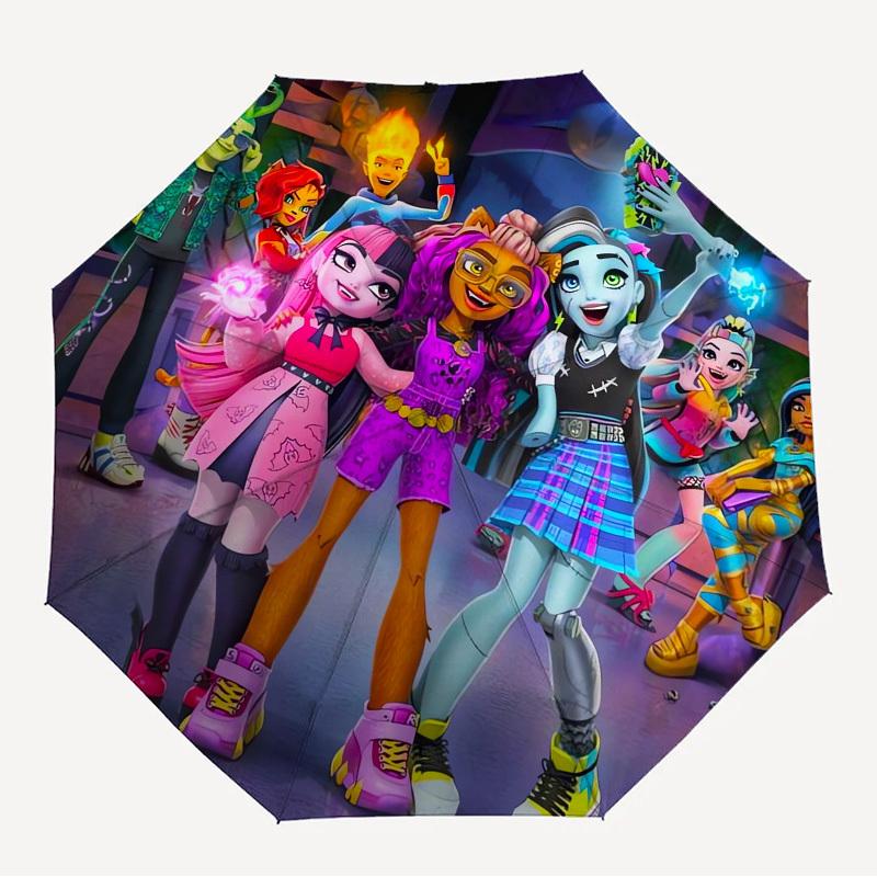 

1pc Monster High, Halloween Themed High-quality Umbrella,Automatic Opening and Closing Umbrella,Multi-functional Umbrella G0811401
