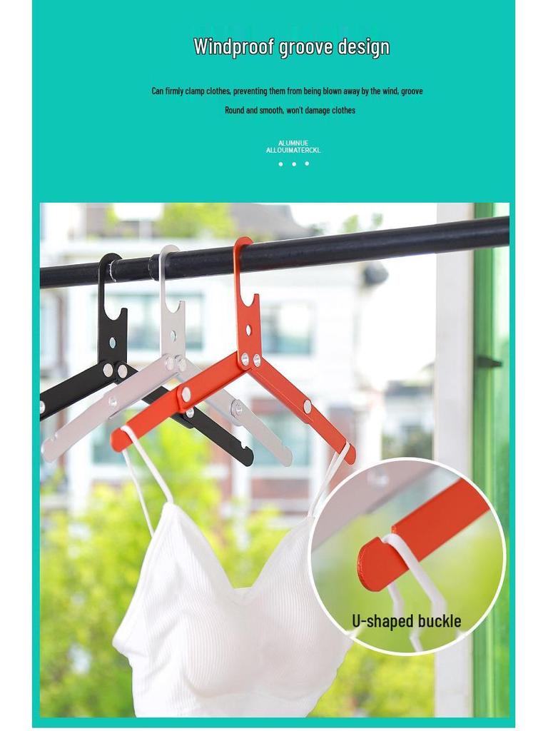 Portable Aluminum Multi-functional Non-slip Folding Travel Hanger
