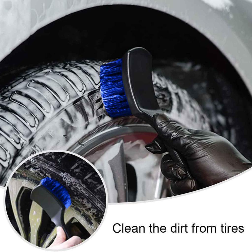 Car Wheel Brush Hard-Bristled Tire Brush for Car Detailing Scrubber Cleaning Tools for Exterior Washing Auto Sedan Truck RV SUV