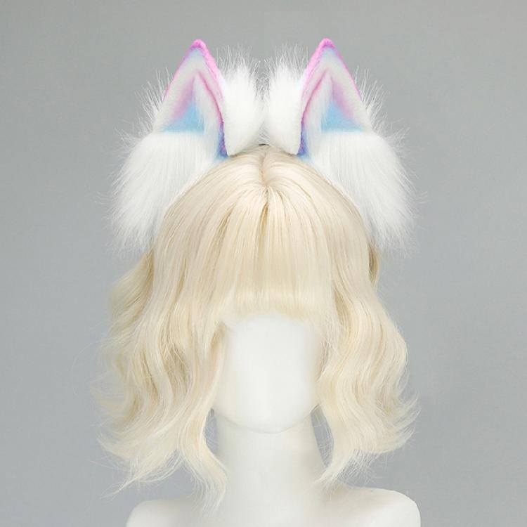 Gradients Color Plush Cats Ear Hairband Comfortable Adjustable For Anime Cosplays Halloween Costume Event Daily Style