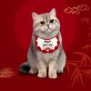Cartoon Pet Lion Dance Scarf Adjustable Comfortable Cat Knitted Drool Towel Embroidery Lucky Blessing Dog Drool Bib