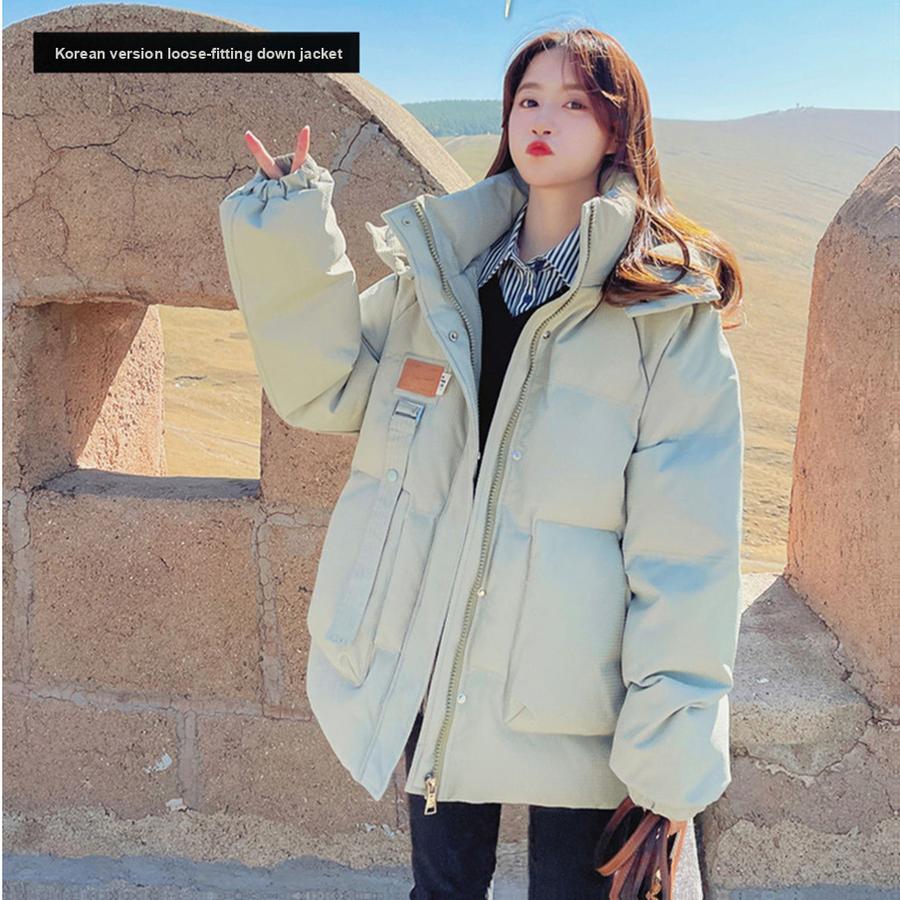 Short Down Cotton Jacket Women Winter New Workwear Thick Outerwear Oversized Cotton Puffer Coat