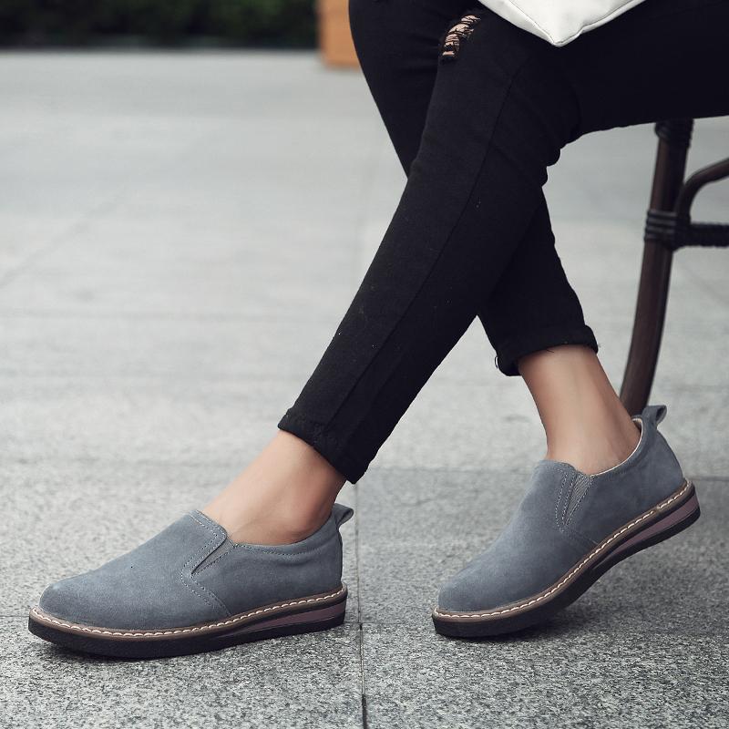 Freizeitschuhe Loafer für Damen, Schlupfschuhe, flache Schuhe, Schnürschuhe, Wildleder-Sneakers, Damen-Wanderschuhe, modisch, Freizeit, atmungsaktiv