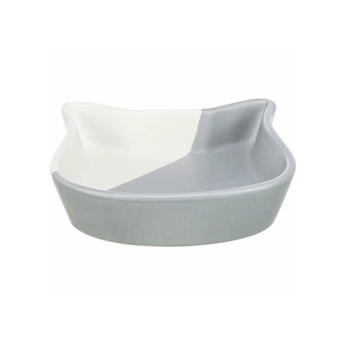 Ceramic Bowl - TRIXIE - 0.2 L - Ø 13 Cm - Grey/White - Round - Kitchen - Pet Bowl - Ceramic