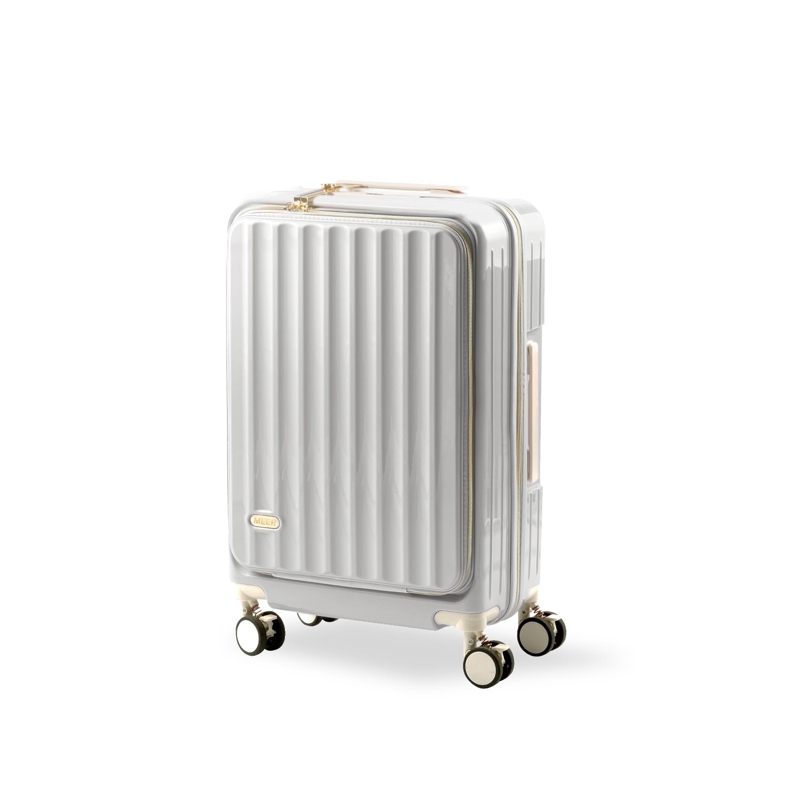 

front with carry S with USB large zipper 360 degree double business travel nights sc119 S [AM Aomoide] Carry-on suitcase, opening, stopper, case, білий