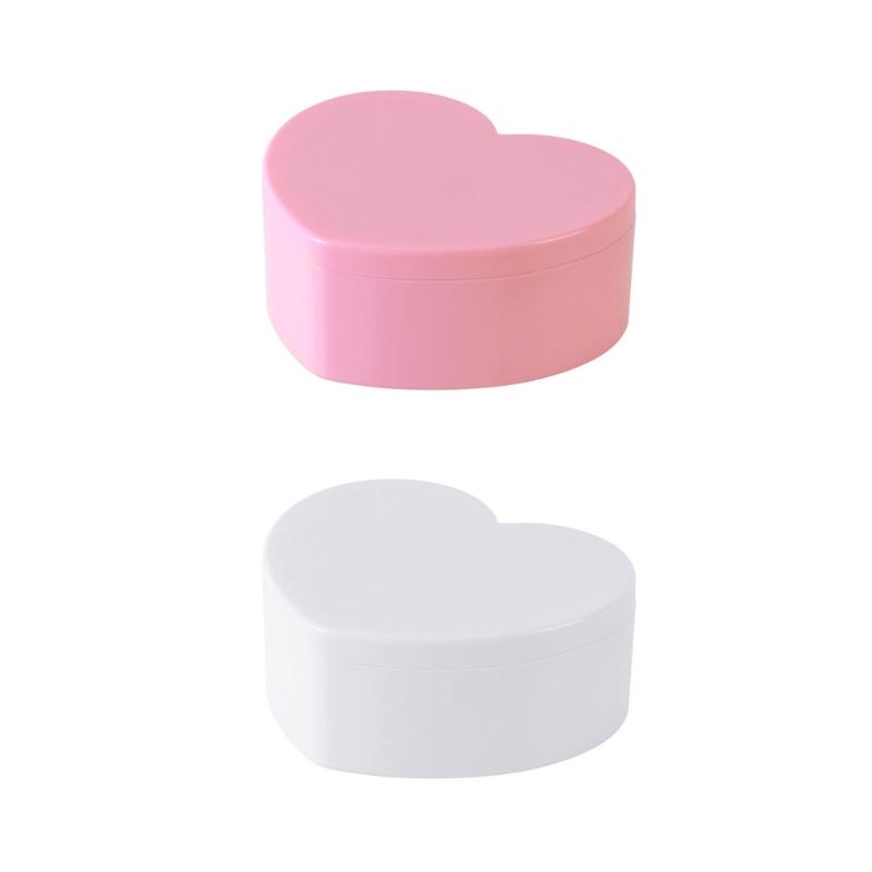 Jewelry Organizer Heart Shape Makeup Box with Mirror Cosmetic Storage Container for Earrings Rings Necklaces Display