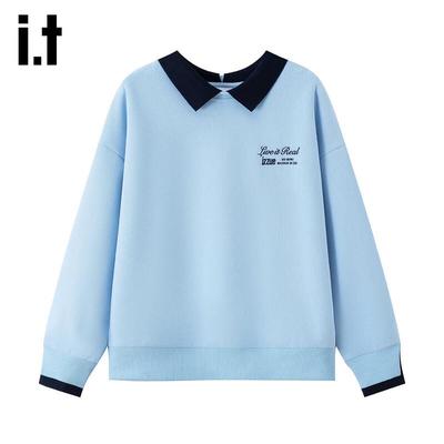 Felpa Izzue IT da Donna con Scollo a Revers Vestibilità Larga
