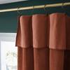Adjustable Curtain + 8 Clip Rings "César" 140 X 270 Cm Cotton Velvet - César Terracotta
