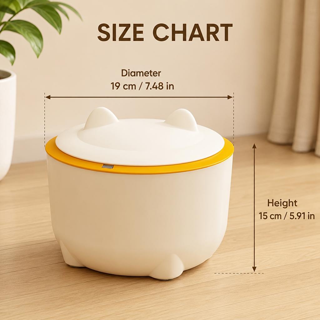 Cat Litter Waste Bin with Lid Pet Waste Trash Can for Cat Litter Scoop Waste Bags Bathroom Home Use