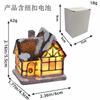 Jingchen new Christmas decorations resin hut colorful luminous house tabletop ornament