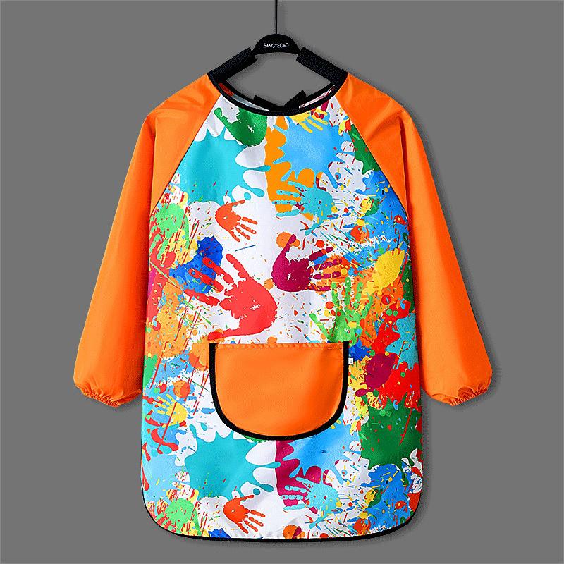 Paint Apron for Children Art Apron - Waterproof Long Sleeved Cover Children's Apron, Childrens Drawing Kindergarten WQ005