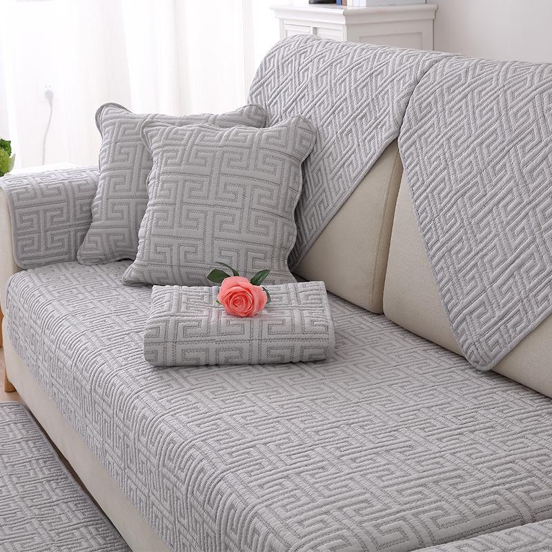 Cotton Sofa Cushion, Universal Fabric For All Seasons, Non-Slip Solid Wood Seat Cushion, Simple Modern Leather Sofa Cover, Backrest Towel