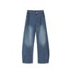 American Washed Light Blue Wide-leg Jeans Boys Trendy Brand New Straight Loose Drape Deconstruction Floor Pants