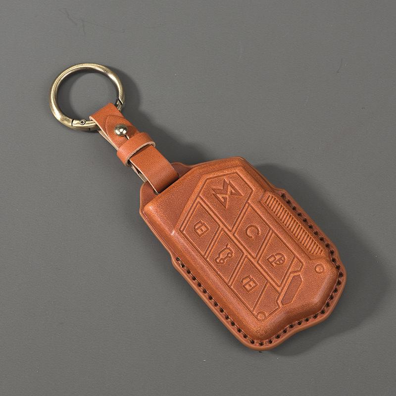 

Mengshi 917 M800 Key Case Genuine Leather Cover for Dongfeng Off-road Vehicle коричневий