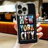 NYC New York City Soft Phone Case For iPhone 15 16 17 Air 14 Pro Max 16E Plus 13 12 Mini Plating Anti-Fall Fundas