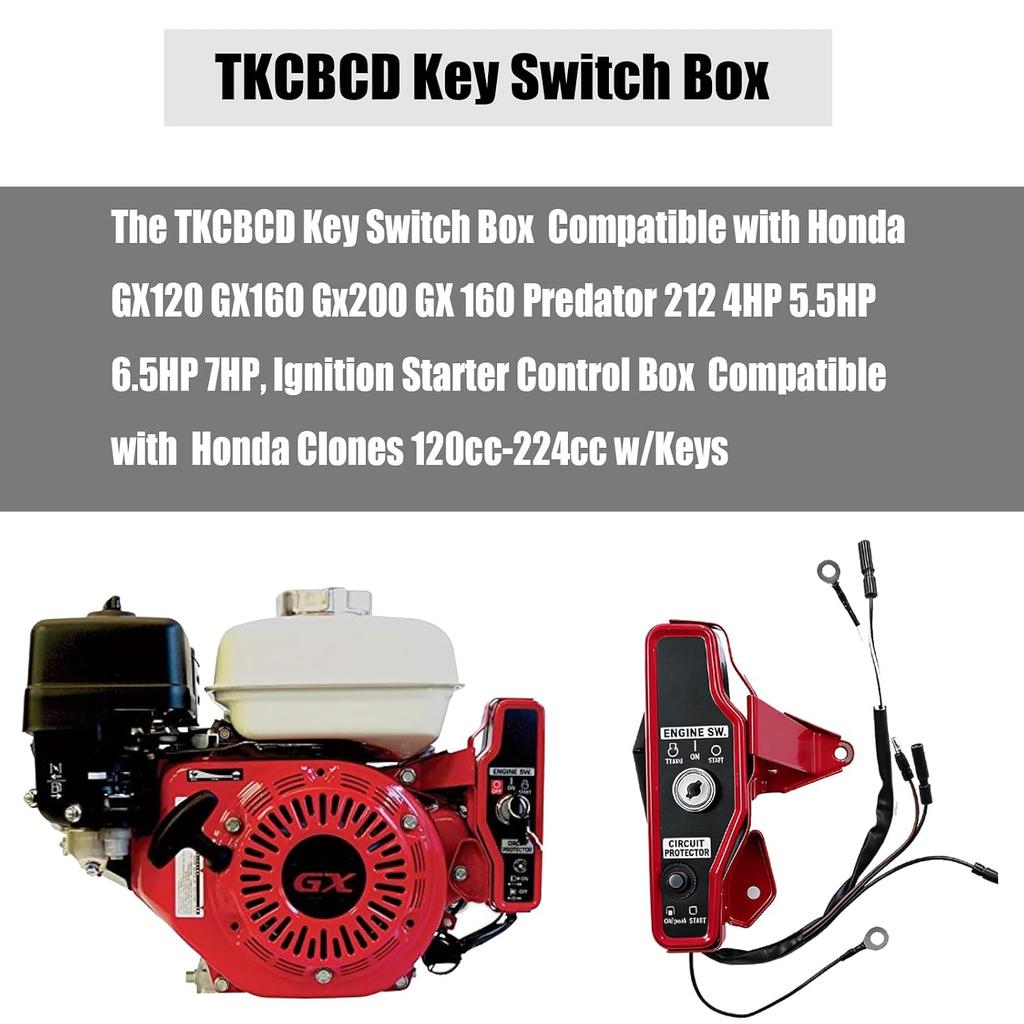 Zündschalter-Box Kompatibel mit Honda GX120 GX200 | Zündschalter-Box Kompatibel mit Predator 196cc 212cc 7PS 8PS Motor Schlüssel Motor