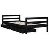 Children s Bed with Drawers Black 90x200 cm Solid Pine Wood